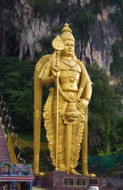 Kuala Lumpur, Malezya yakınlarındaki ünlü Batu Mağaraları Tapınağı