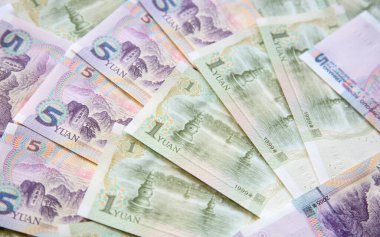 Çin banknotlarının koleksiyonu.