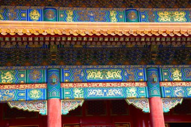 BEIJING, ÇİN - 14 Ekim 2017: Yasak Şehir (Saray Müzesi), Çin imparatorluk sarayı Ming hanedanlığından Qing hanedanlığının sonuna kadar (1420-1912)).