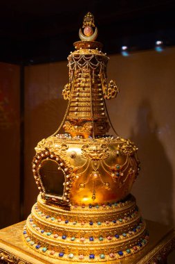 BEIJING, ÇİN - 14 Ekim 2017: Yasak Şehir (Saray Müzesi), Çin imparatorluk sarayı Ming hanedanlığından Qing hanedanlığının sonuna kadar (1420-1912)).