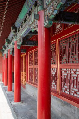 BEIJING, ÇİN - 14 Ekim 2017: Yasak Şehir (Saray Müzesi), Çin imparatorluk sarayı Ming hanedanlığından Qing hanedanlığının sonuna kadar (1420-1912)).