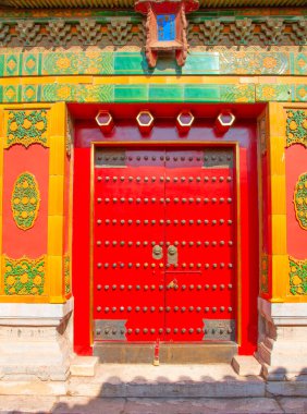 BEIJING, ÇİN - 14 Ekim 2017: Yasak Şehir (Saray Müzesi), Çin imparatorluk sarayı Ming hanedanlığından Qing hanedanlığının sonuna kadar (1420-1912)).