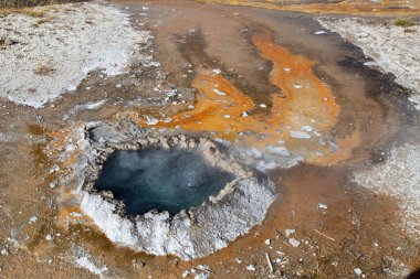 Yellowstone Ulusal Parkı 'ndaki üst gayzer havzası, ABD