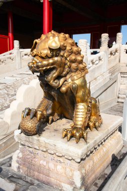 BEIJING, ÇİN - 14 Ekim 2017: Yasak Şehir (Saray Müzesi), Çin imparatorluk sarayı Ming hanedanlığından Qing hanedanlığının sonuna kadar (1420-1912)).