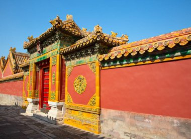 BEIJING, ÇİN - 14 Ekim 2017: Yasak Şehir (Saray Müzesi), Çin imparatorluk sarayı Ming hanedanlığından Qing hanedanlığının sonuna kadar (1420-1912)).