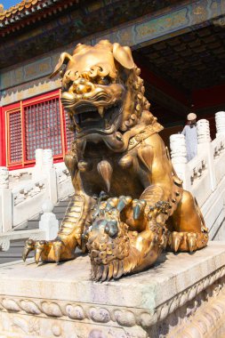 BEIJING, ÇİN - 14 Ekim 2017: Yasak Şehir (Saray Müzesi), Çin imparatorluk sarayı Ming hanedanlığından Qing hanedanlığının sonuna kadar (1420-1912)).