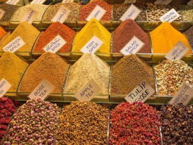 Türkiye, İstanbul, Baharat Pazarı, Satılık Türk baharatları