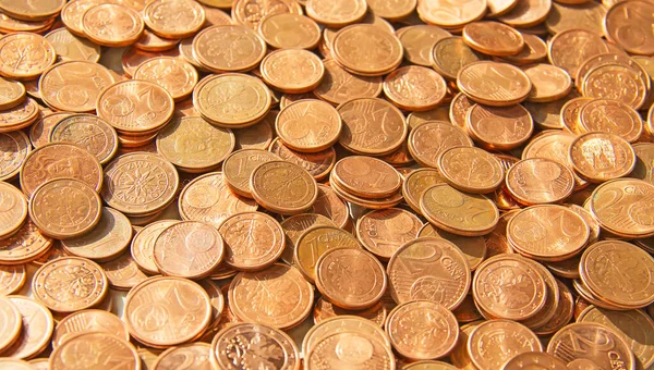 ユーロセント硬貨の山 — ストック写真