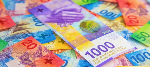 Sammlung Der Neuen Schweizer Banknoten Ausgegeben 2017 — Stockfoto
