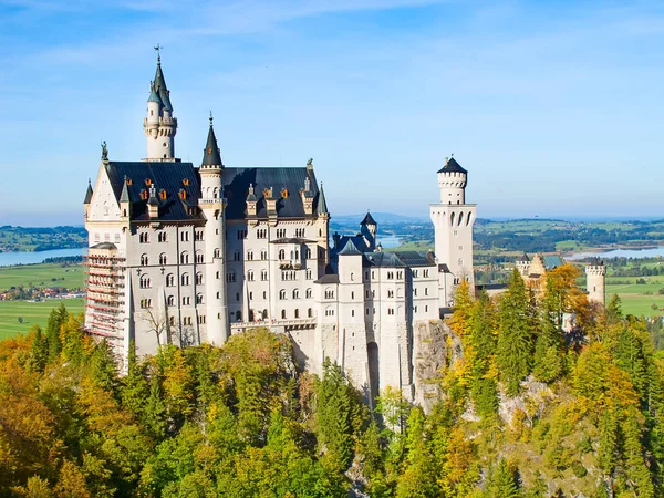 Замок Нойшванштайн Баварских Альпах Германия — стоковое фото