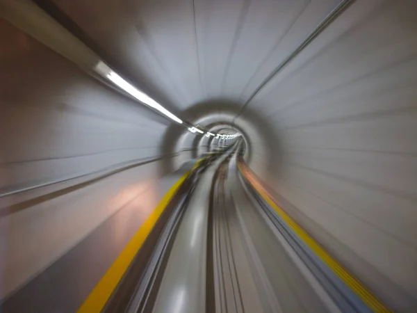 Going Trough Underground Tunnel Zurich Airport — Stock Photo, Image