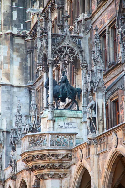 Hauptplatz Der Stadt München Marienplatz Altes Und Neues Rathaus Mariensäule — Stockfoto