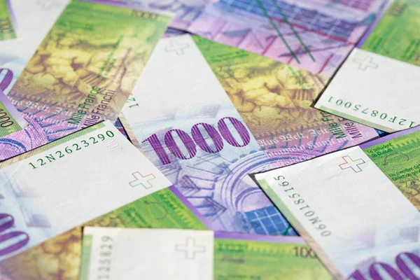 Colección Billetes Suizos 1000 Francos Billete 1000 Francos Emitido Por — Foto de Stock