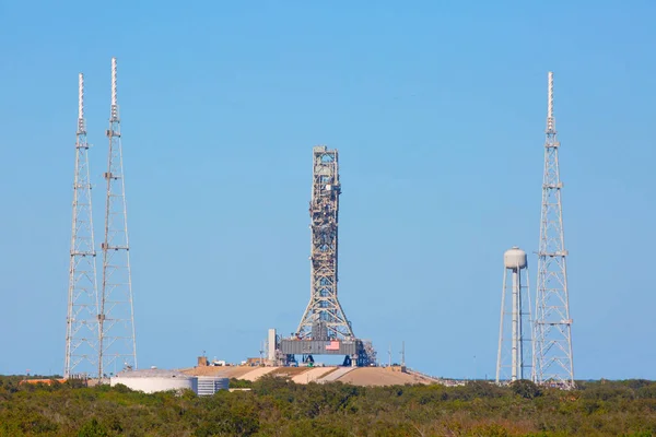 KENNEDY SPACE CENTER, FLORIDA, USA - DECEMBER 2, 2019: NASA Launch site LC-39B at Kennedy Space Center. The LC-39B is used by NASA for various projects launches