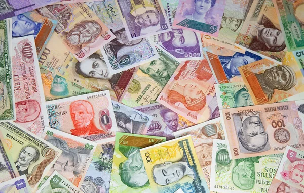 南美洲钞票的种类 — 图库照片