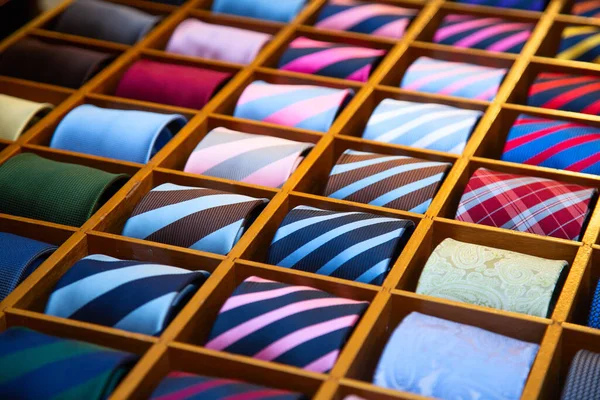 Colorful Tie Collection Men Shop — Stock Photo, Image