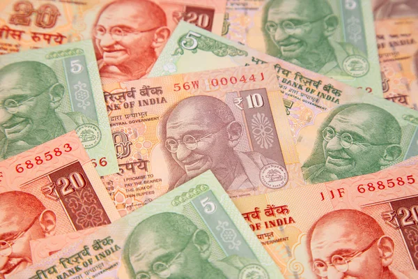 Inzameling Van Indiase Bankbiljetten — Stockfoto