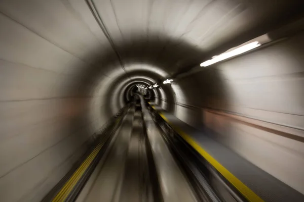 Going Trough Underground Tunnel Zurich Airport — Stock Photo, Image