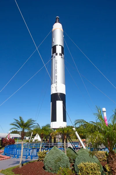 Kennedy Space Center Florida Usa 2016 Rocket Garden Vystavená Návštěvnickém — Stock fotografie