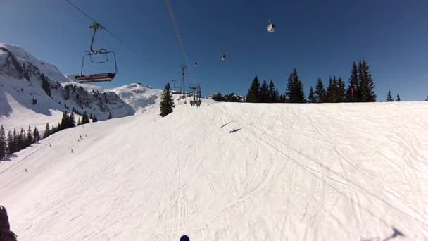 Esquí Los Alpes Suizos Invierno — Vídeos de Stock