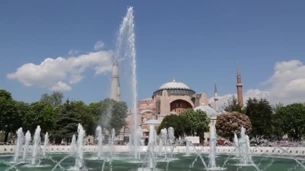 Haghia Aya Sophia Διάσημη Εκκλησία Και Τζαμί Στην Κωνσταντινούπολη — Αρχείο Βίντεο