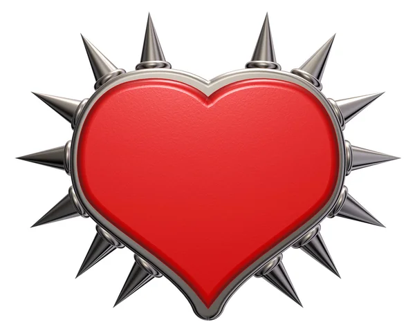 Symbol srdce s trny - 3d vykreslování — Stock fotografie