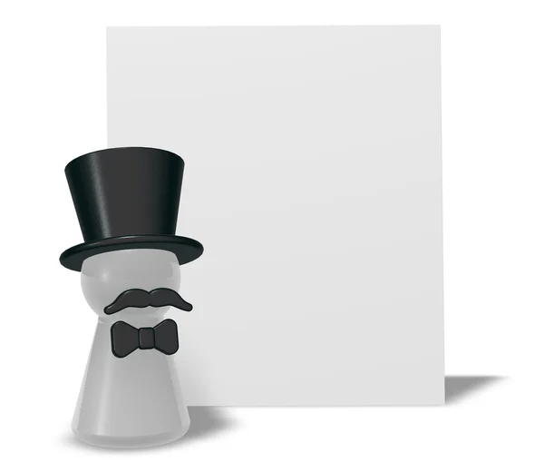 Pawn with hat and beard — Stock Photo, Image