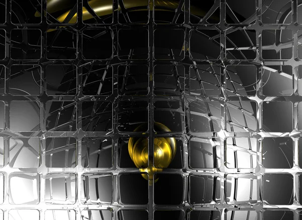 球 - 3 d イラストと抽象的な未来的な背景 — ストック写真