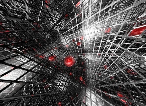 Abstrakter futuristischer Hintergrund mit Kugel - 3D-Illustration — Stockfoto