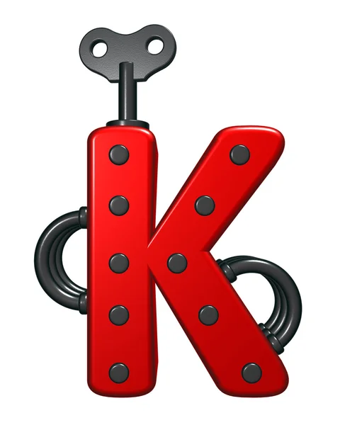 Letter k with decorative pieces - 3d rendering — Stock Photo, Image