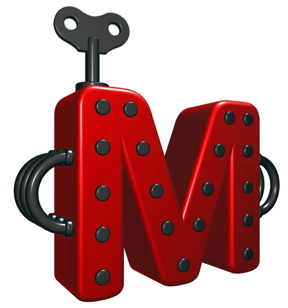 Letter m with decorative pieces - 3d rendering — Stock Photo, Image