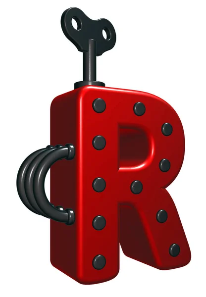 Letter r met decoratieve stukken - 3d rendering — Stockfoto