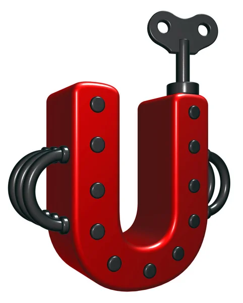 Letter u with decorative pieces - 3d rendering — Stock Photo, Image