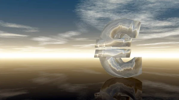 Euro symbol under cloudy blue sky - 3d illustration — Stock Photo, Image