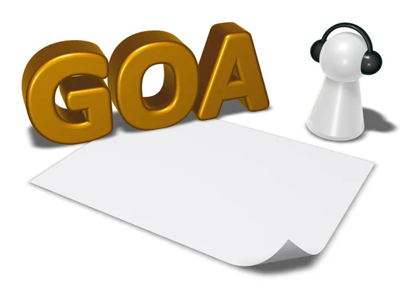 Goa-tagg och bonde med hörlurar - 3d rendering — Stockfoto