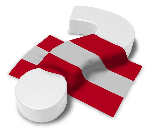 Frågetecken och flaggan av Österrike - 3d illustration — Stockfoto