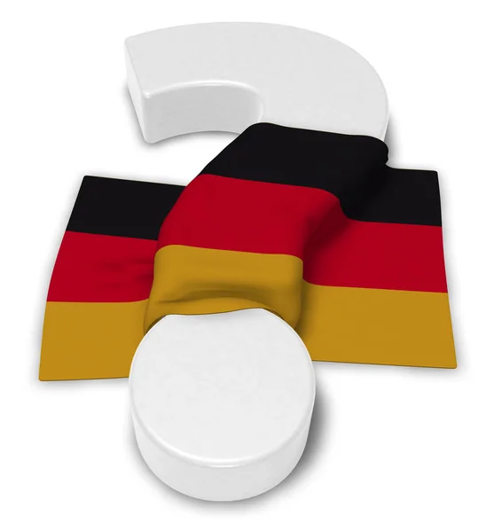 Signo de interrogación y bandera de Alemania - ilustración 3d — Foto de Stock