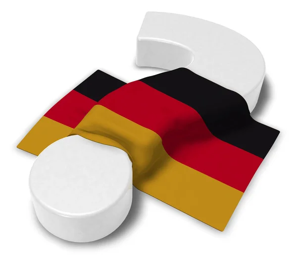 Signo de interrogación y bandera de Alemania - ilustración 3d —  Fotos de Stock