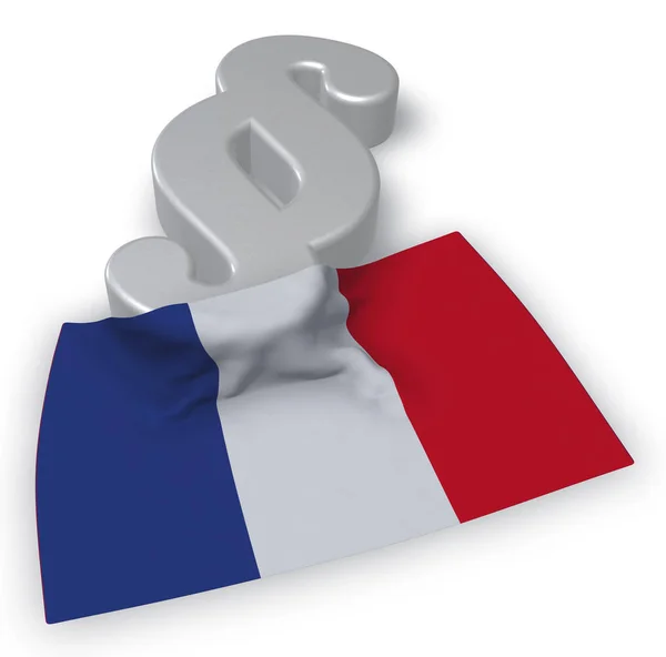 Paragrafo simbolo e bandiera di Francia - rendering 3d — Foto Stock