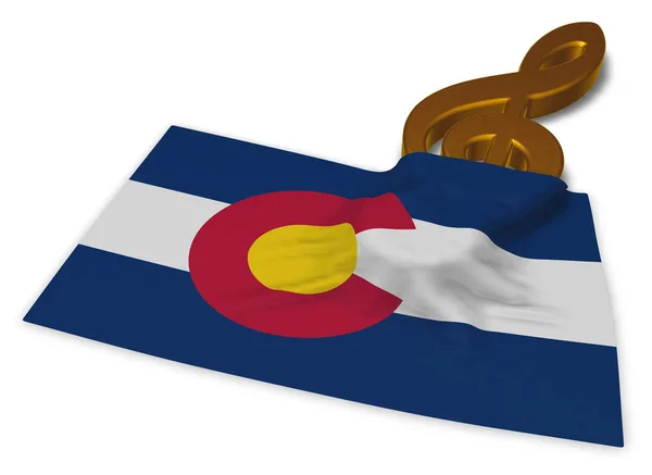 音部記号とコロラド州の旗 — ストック写真