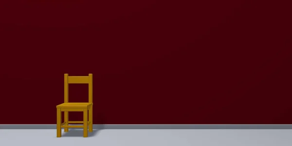 Stuhl vor roter Wunde - 3D-Darstellung — Stockfoto