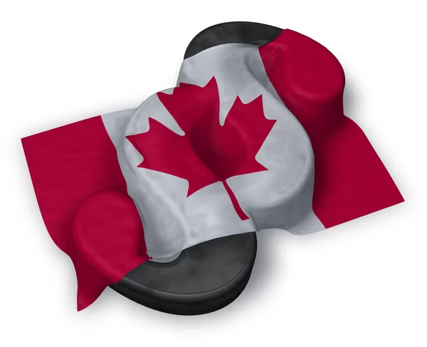 Kanada zászló és bekezdés szimbólum - a 3D-s illusztráció — Stock Fotó