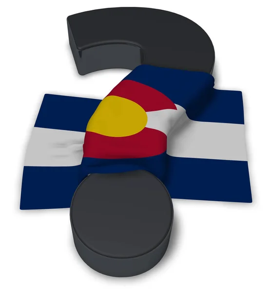 Frågetecken och flaggan av colorado - 3d illustration — Stockfoto