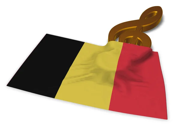 Símbolo de clave y bandera de belgium - 3d renderizado —  Fotos de Stock