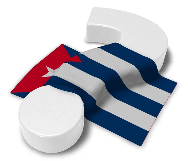 Point d'interrogation et drapeau de cuba - illustration 3D — Photo