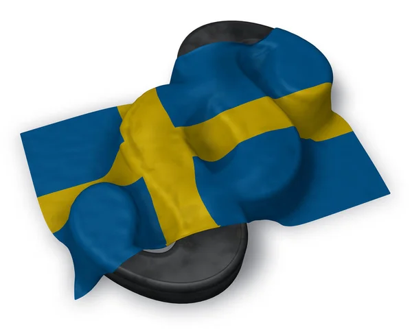 Paragraftecken och Sveriges flagga - 3d rendering — Stockfoto