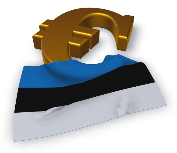 유로 기호 및 에스토니아-3d 일러스트 레이 션의 국기 로열티 프리 스톡 이미지