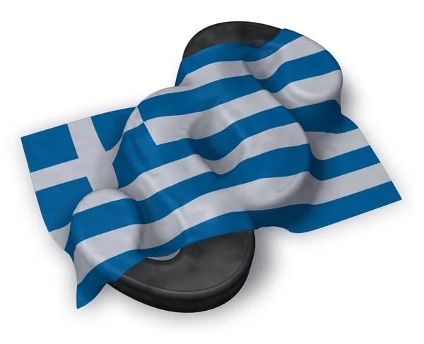 Символ абзаца и греческий флаг - 3D рендеринг — стоковое фото