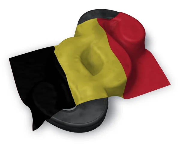 Símbolo de parágrafo e bandeira belga - renderização 3d — Fotografia de Stock