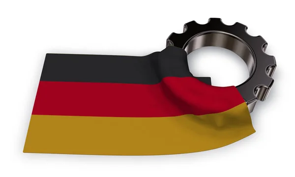 Gear wheel and flag of germany - 3d rendering — Stock Photo, Image